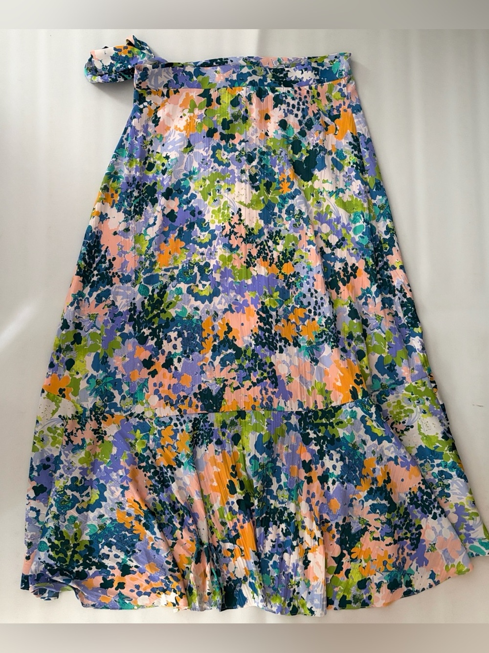 Maeve Anthropologie Ruffled Wrap Maxi Skirt In
Green Floral size Large - Picture 4 of 15